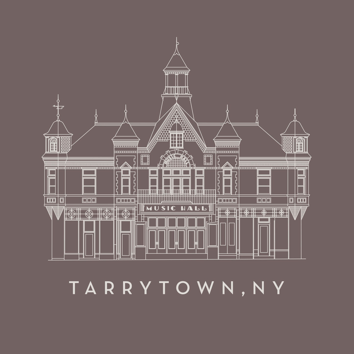 T-Shirt - Music Hall in Pebble