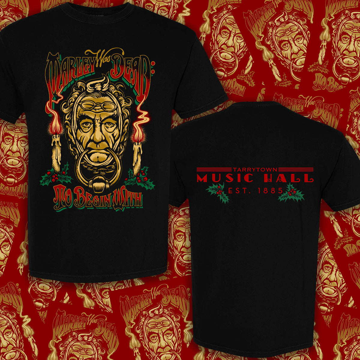 Nick Farrow's Marley Christmas on a Black Short Sleeve Tee