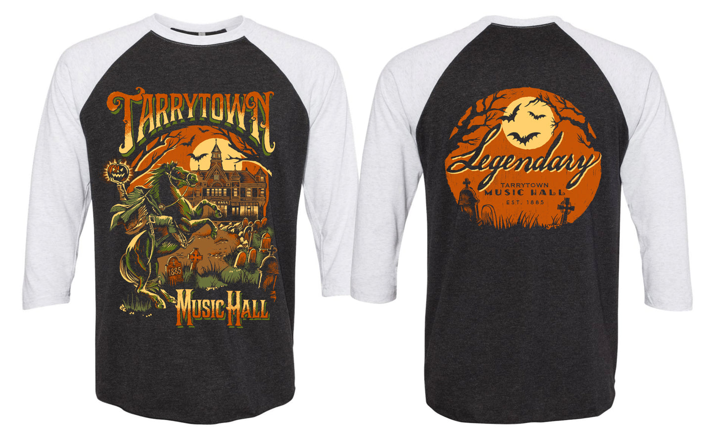 Nick Farrow's Legendary Halloween Design - Baseball Style Tee Shirt