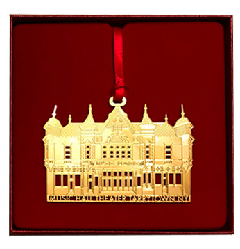 Glistening Gold-Toned Christmas Ornament Tarrytown Music Hall 