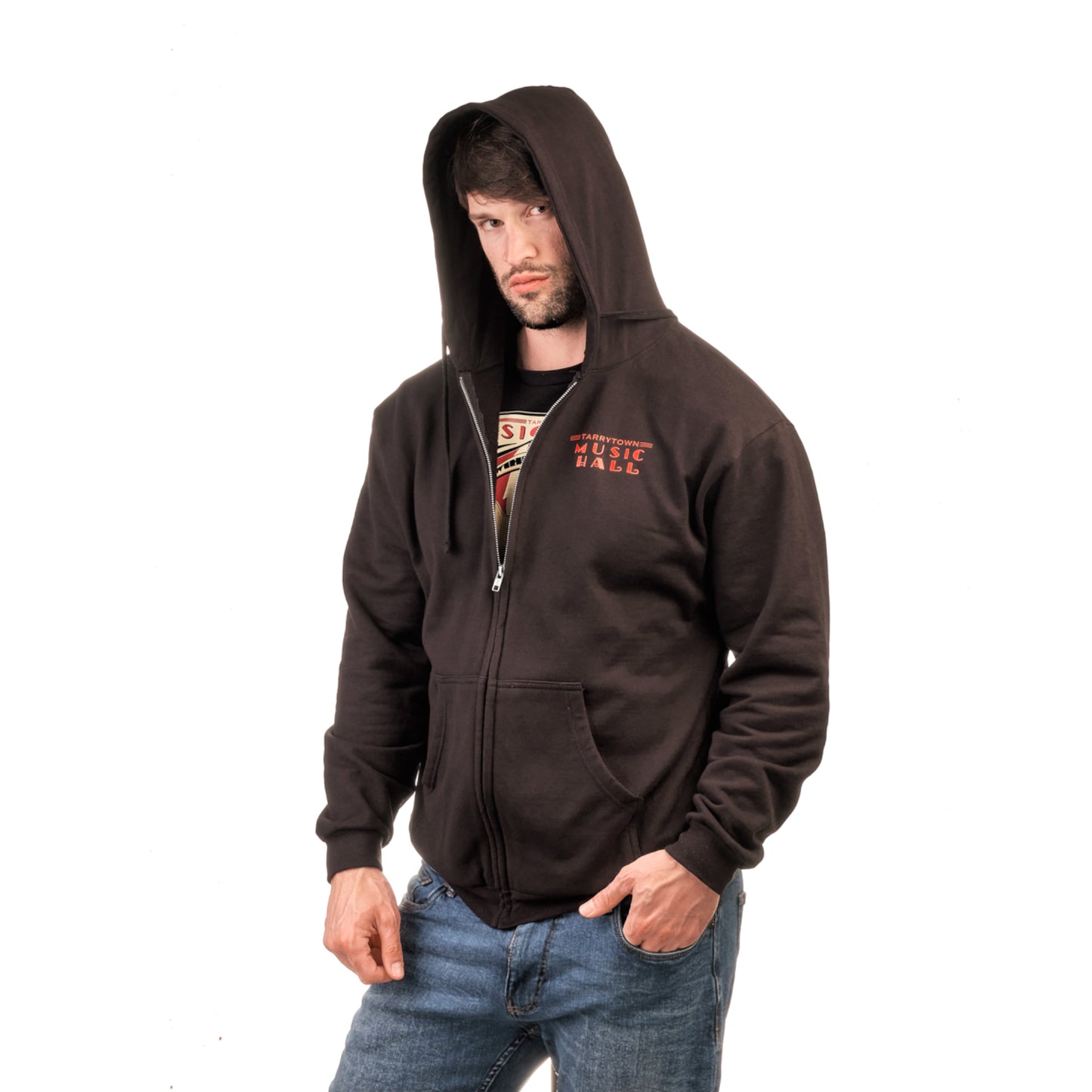 The Music Hall Rocks Zip Front Hoodie Sweatshirt