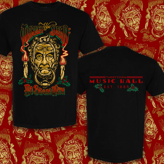 Nick Farrow's Marley Christmas on a Black Short Sleeve Tee